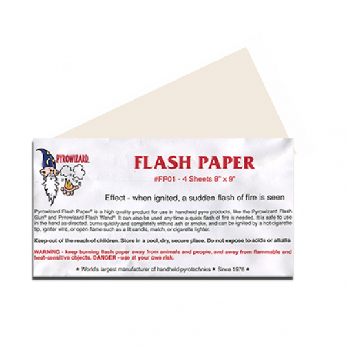 Pyropapier Weiss 2St x 15 Blätter 6x10 cm Flash Pyro Blitzpapier Zaubertrick 